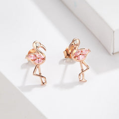 Sylvory 925 Sterling Silver Chic Flamingo Studs