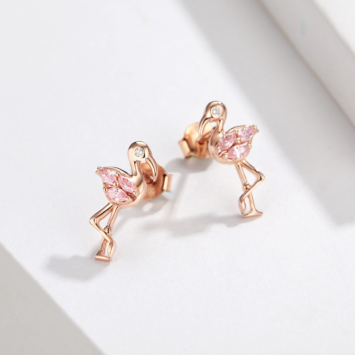 Sylvory 925 Sterling Silver Chic Flamingo Studs
