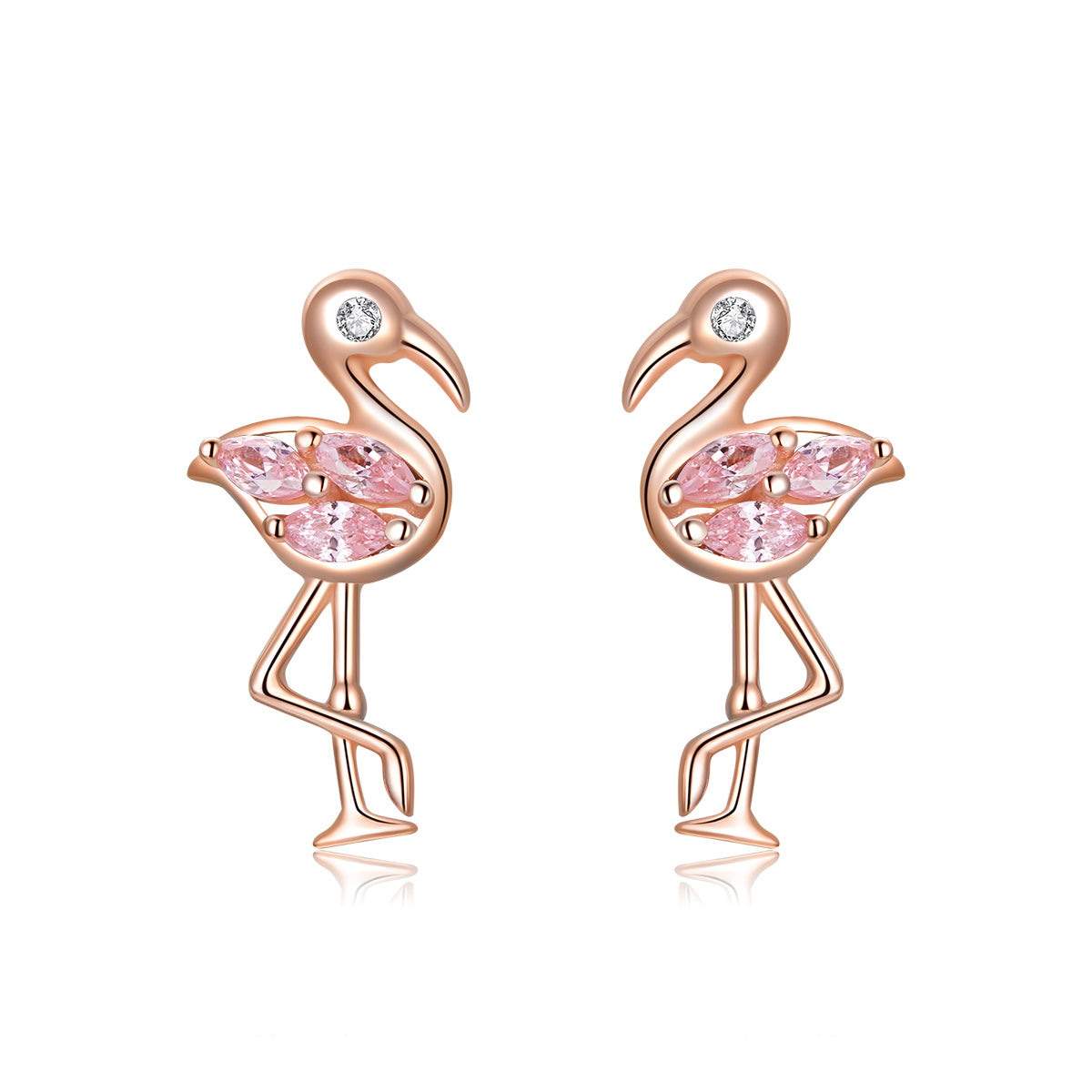 Sylvory 925 Sterling Silver Chic Flamingo Studs