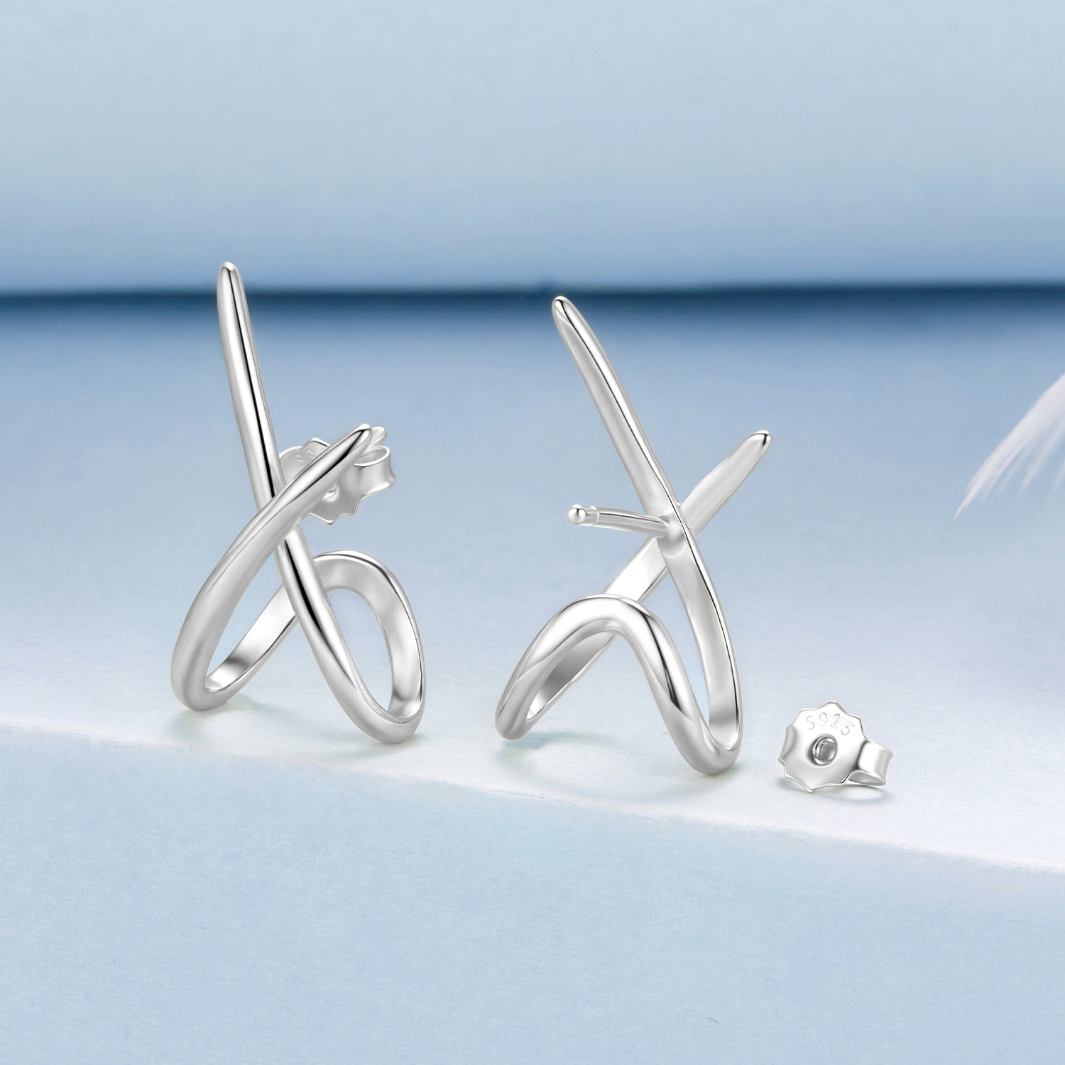 Sylvory 925 Sterling Silver Signature X Studs