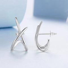 Sylvory 925 Sterling Silver Signature X Studs