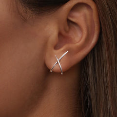 Sylvory 925 Sterling Silver Signature X Studs