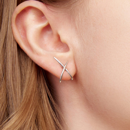 Sylvory 925 Sterling Silver Signature X Studs