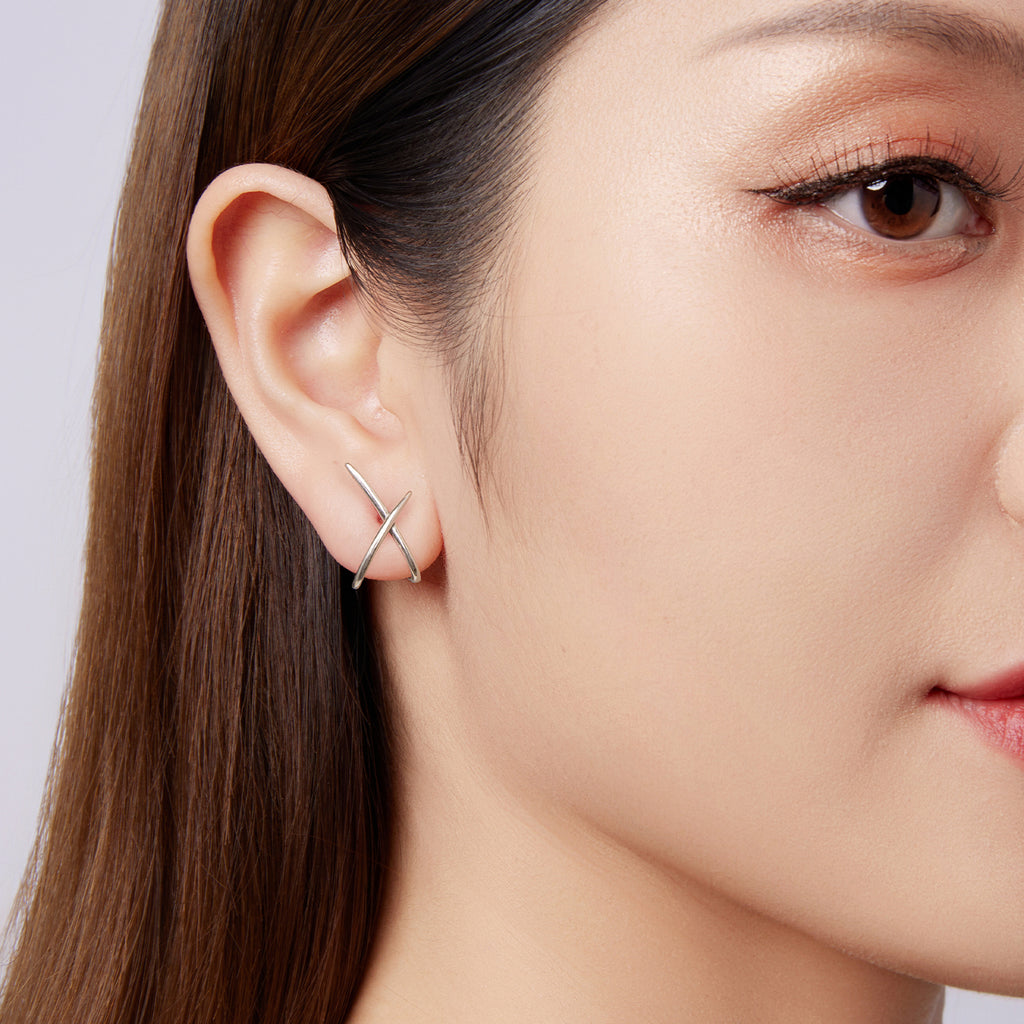 Sylvory 925 Sterling Silver Signature X Studs