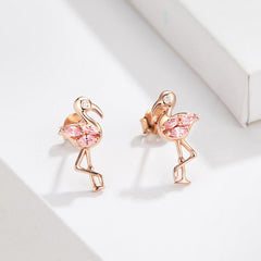 Sylvory 925 Sterling Silver Chic Flamingo Studs