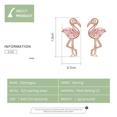 Sylvory 925 Sterling Silver Chic Flamingo Studs