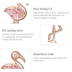 Sylvory 925 Sterling Silver Chic Flamingo Studs