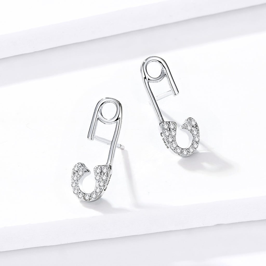 Sylvory 925 Sterling Silver Safety Pin Studs
