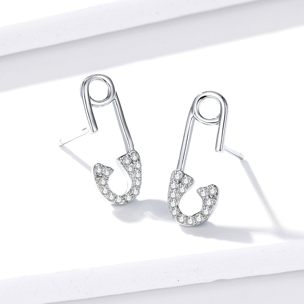 Sylvory 925 Sterling Silver Safety Pin Studs