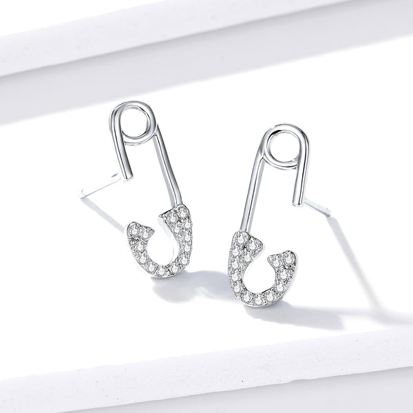 Sylvory 925 Sterling Silver Safety Pin Studs