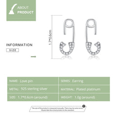 Sylvory 925 Sterling Silver Safety Pin Studs