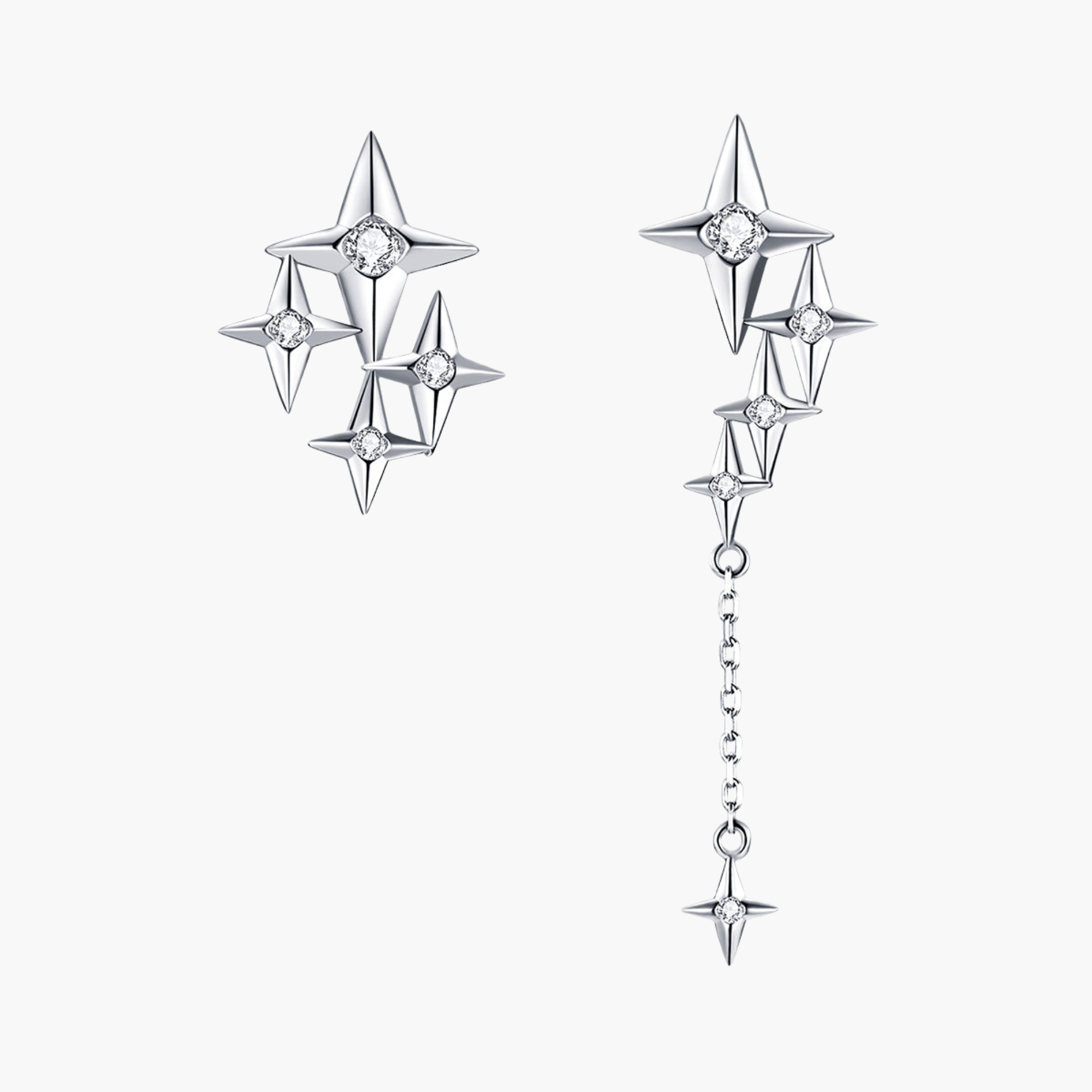 Silver Starstruck Shimmer Asymmetric Earring Main image
