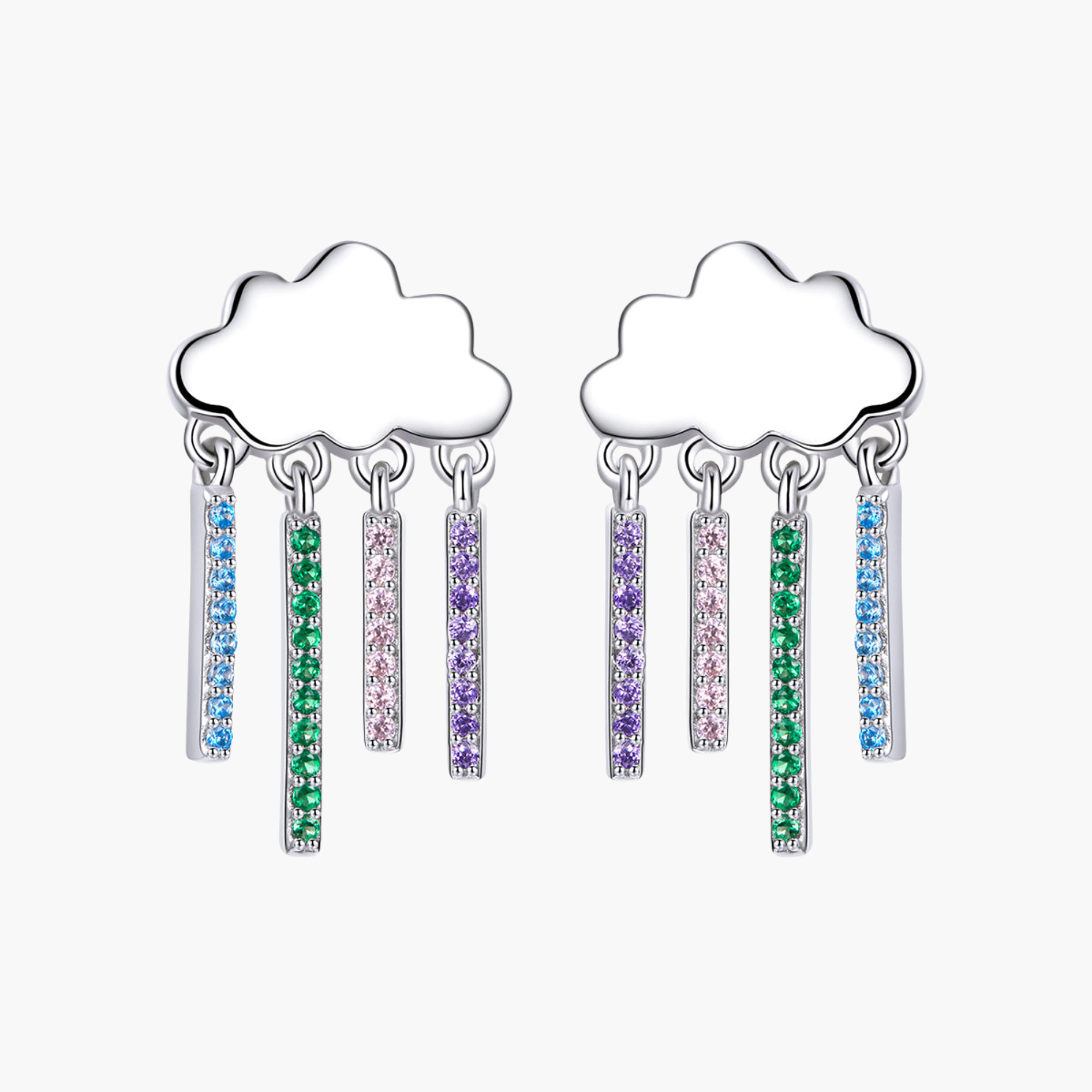 Silver Prismatic Cloud Dangle Earring Main image