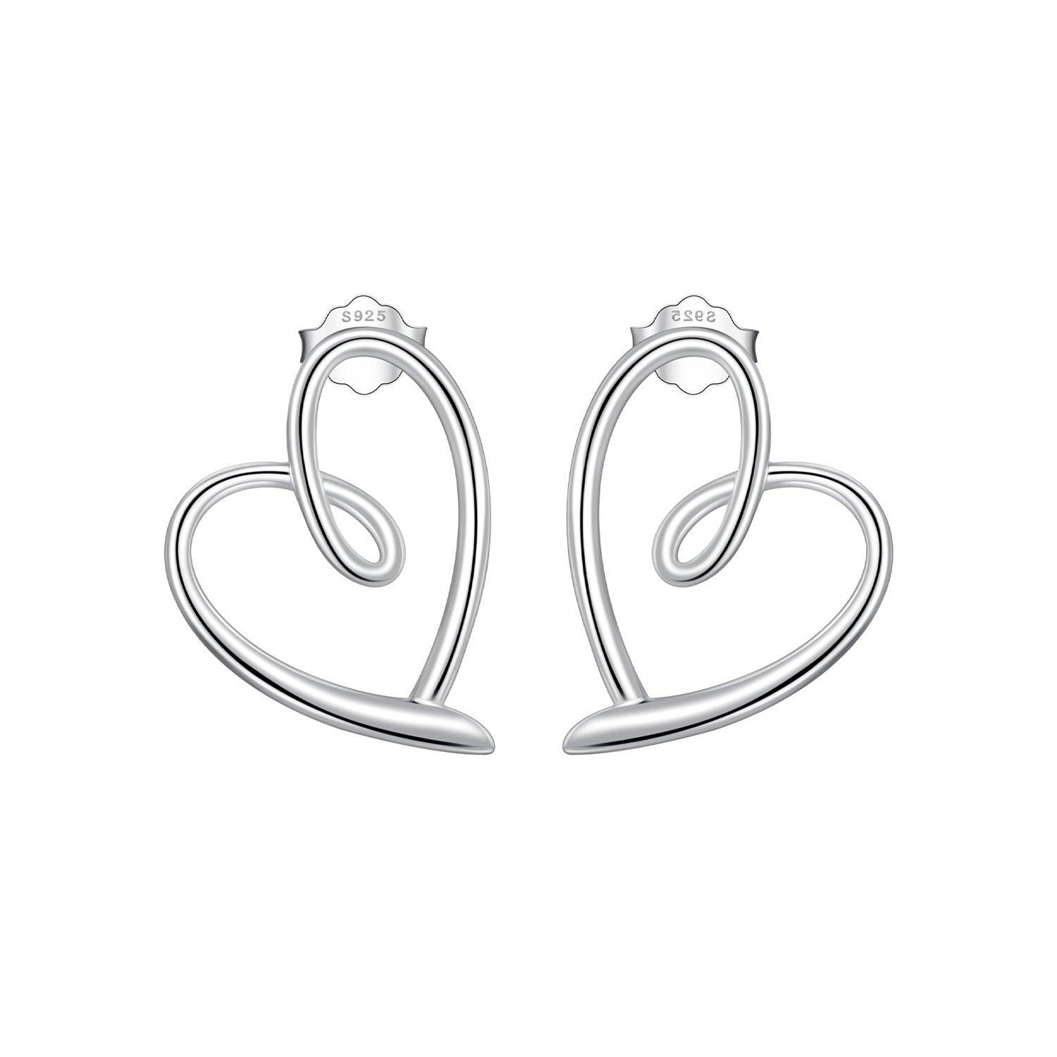 Sylvory 925 Sterling Silver Heart Halo Studs