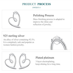 Sylvory 925 Sterling Silver Heart Halo Studs