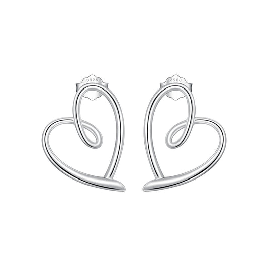 Sylvory 925 Sterling Silver Heart Halo Studs