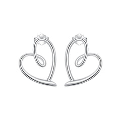 Sylvory 925 Sterling Silver Heart Halo Studs