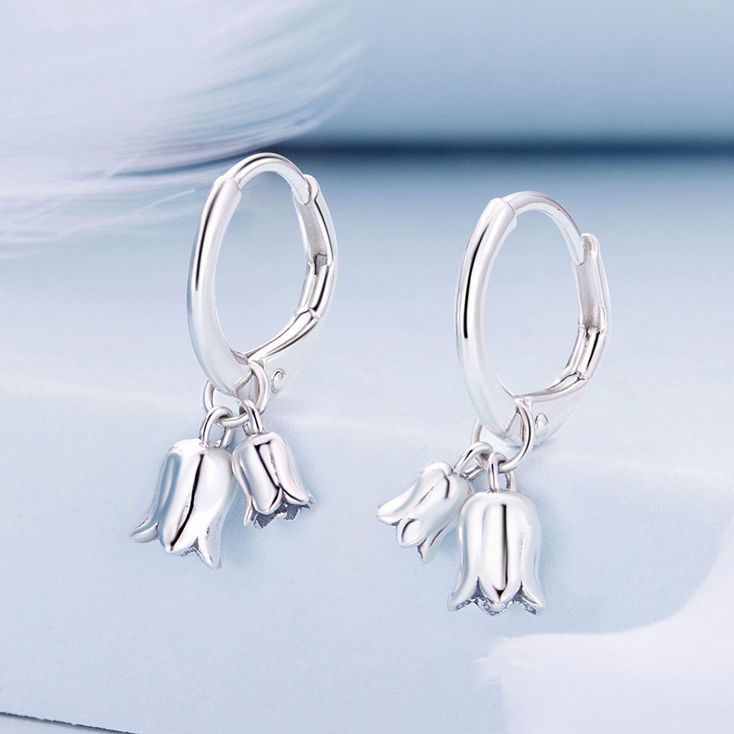 Sylvory 925 Sterling Silver Bloom and Luster Hoops