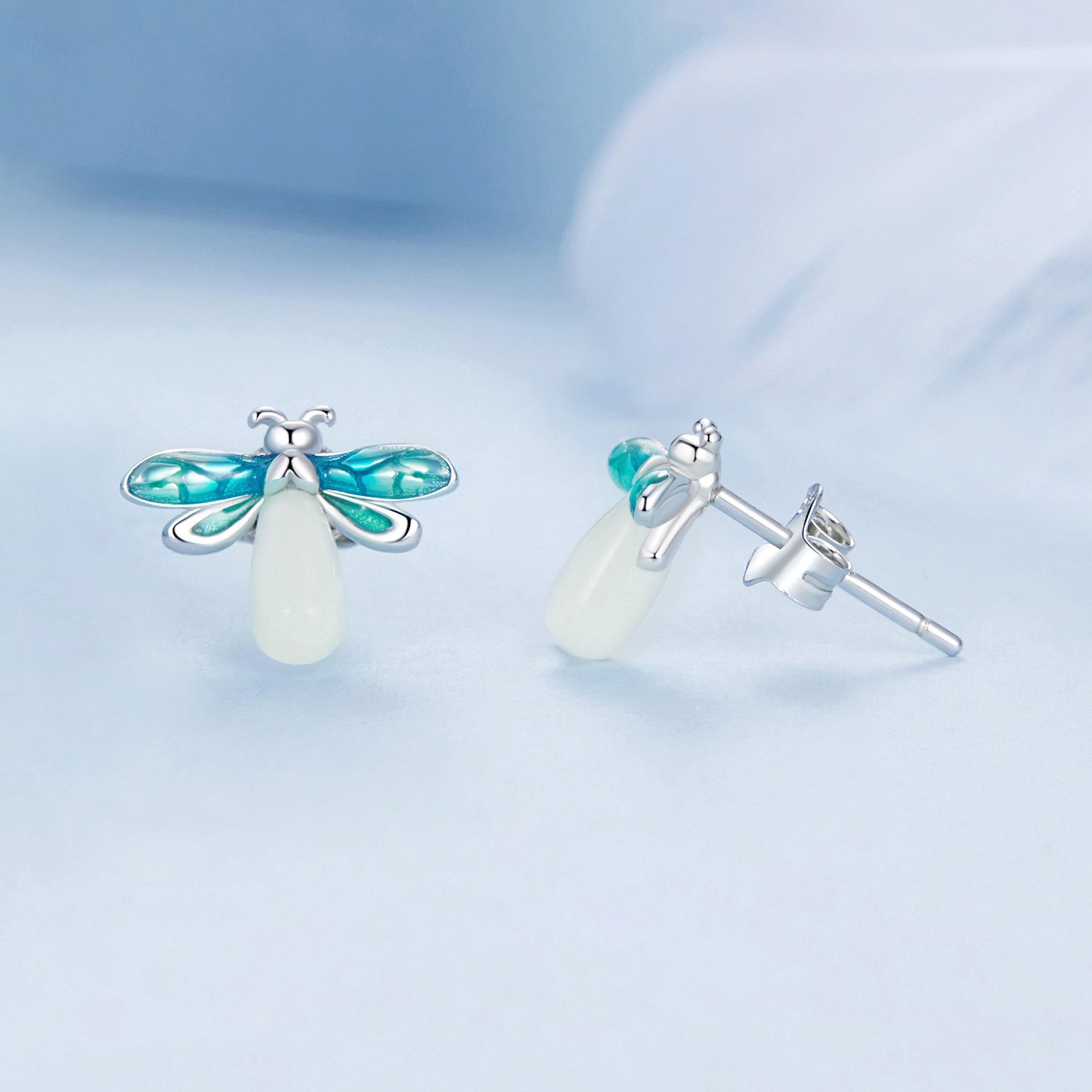 Sylvory 925 Sterling Silver Firefly Glow Studs