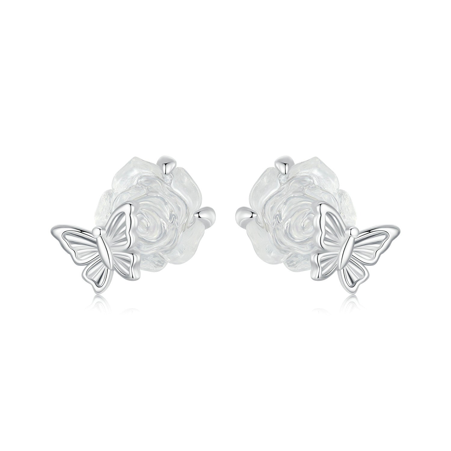 Sylvory 925 Sterling Silver Rose UV Magic Studs