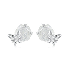 Sylvory 925 Sterling Silver Rose UV Magic Studs