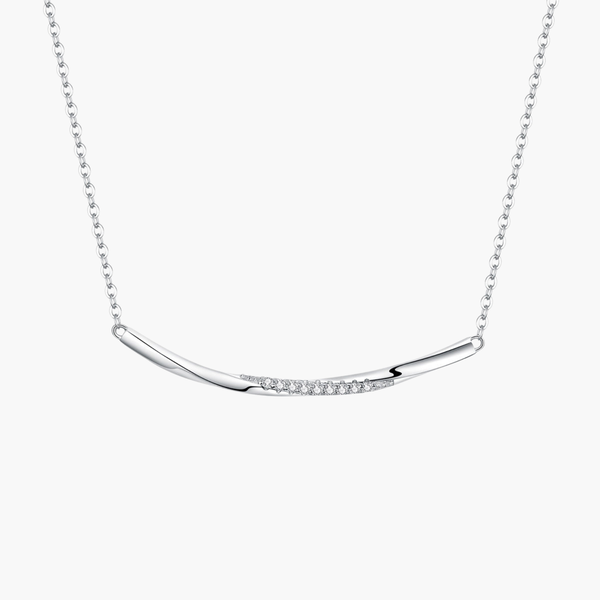 Silver Smiling Curve Necklace Main image