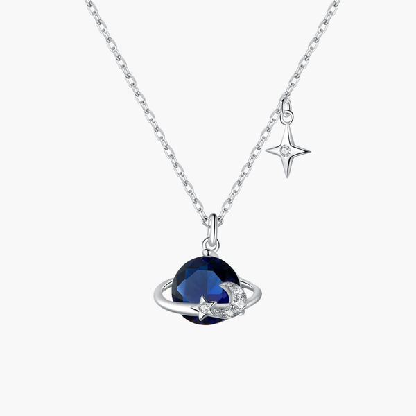 Silver Astral Sphere Necklace in 925 Sterling Silver by Sylvory