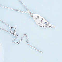 Silver Wing of Grace Necklace