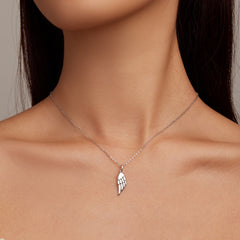 Silver Wing of Grace Necklace