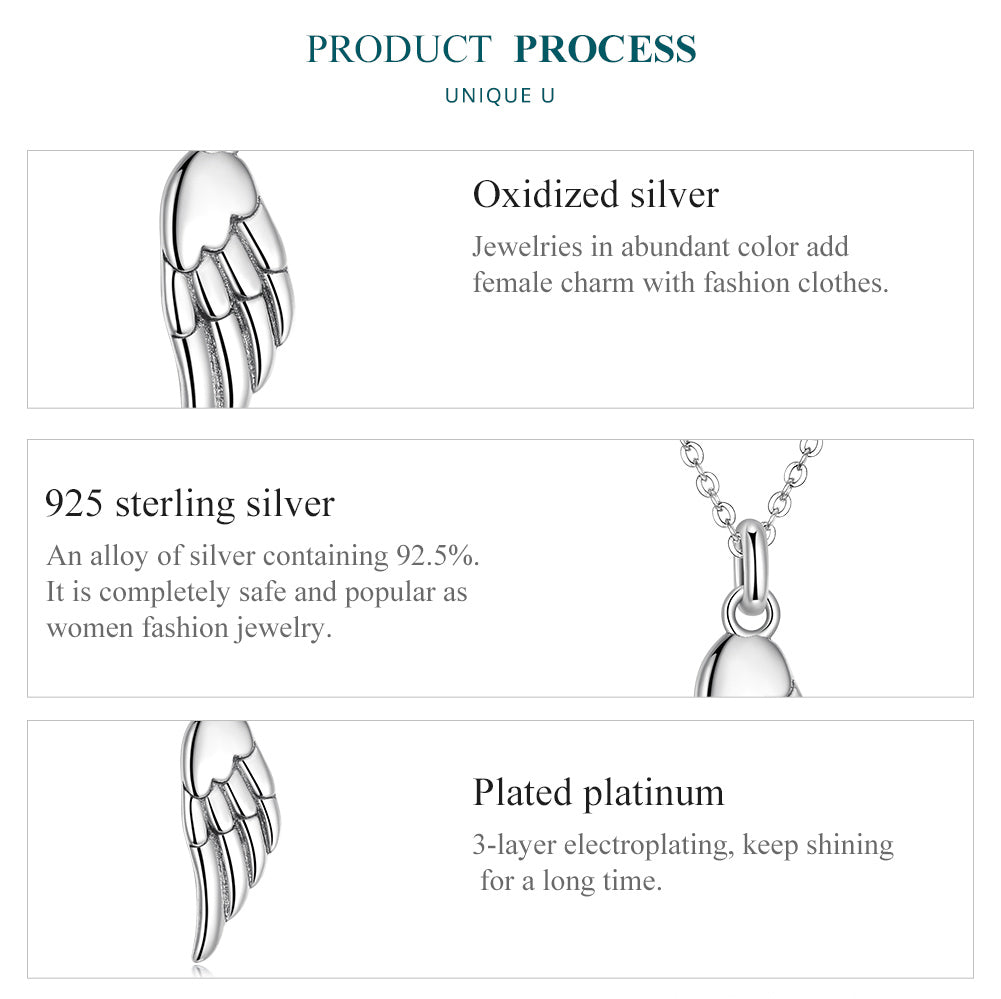 Silver Wing of Grace Necklace
