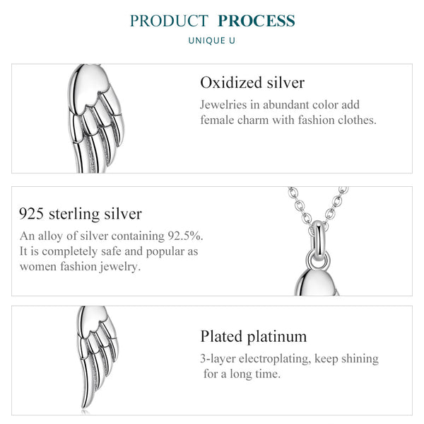 Silver Wing of Grace Necklace