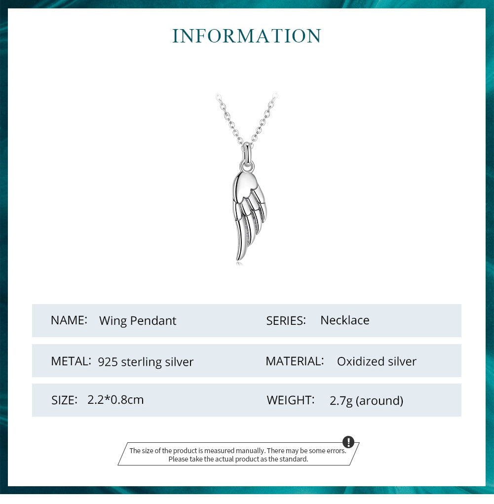 Silver Wing of Grace Necklace