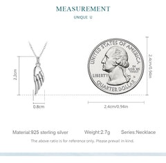 Silver Wing of Grace Necklace