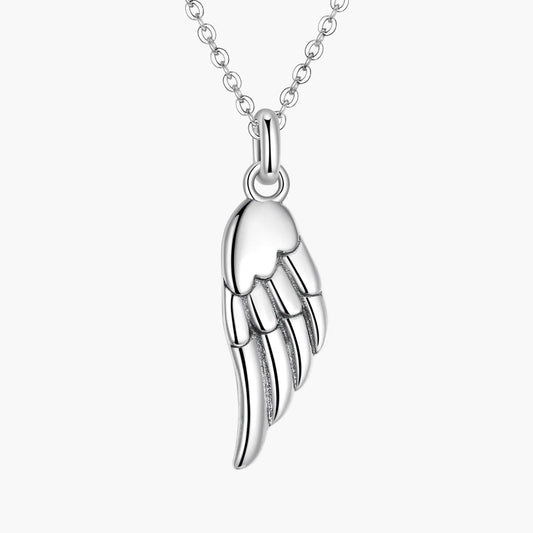 Silver Wing of Grace Necklace