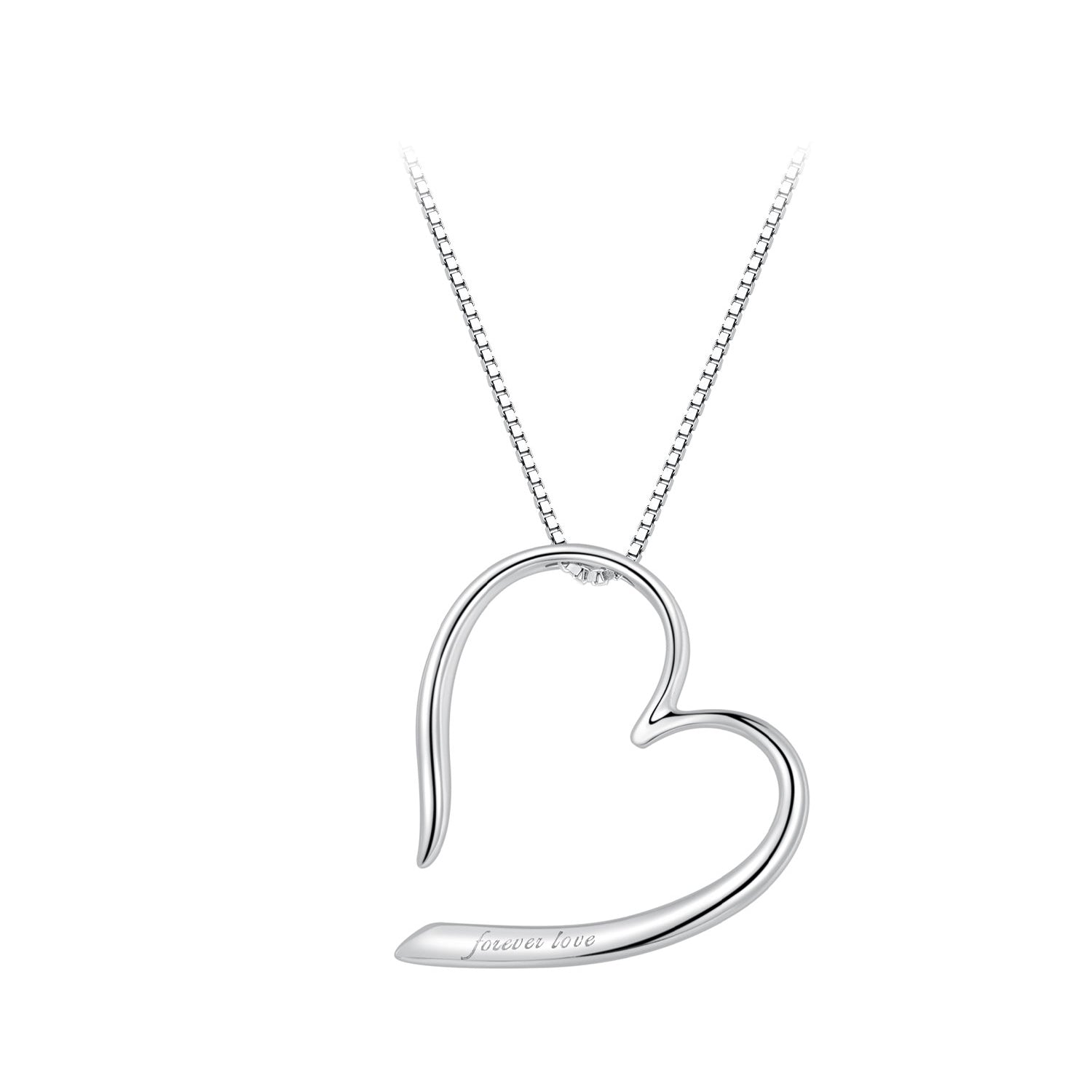 Sylvory 925 Sterling Silver Partial Heart Necklace