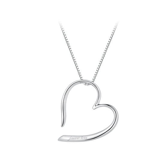 Sylvory 925 Sterling Silver Partial Heart Necklace