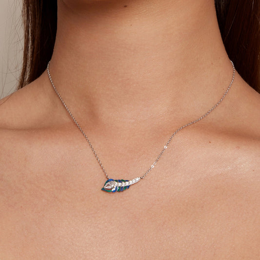 Sylvory 925 Sterling Silver Peacock Elegance Necklace