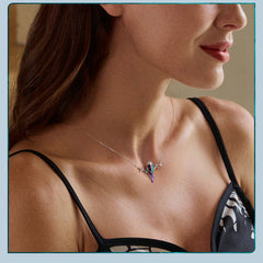 Sylvory 925 Sterling Silver Perched Songbird Necklace