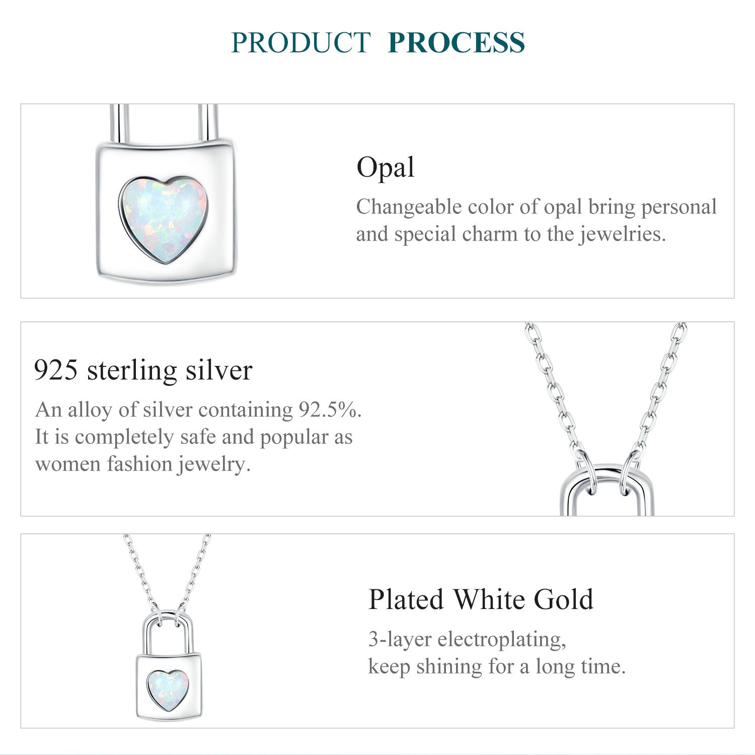 Sylvory 925 Sterling Silver Heart Lock Necklace