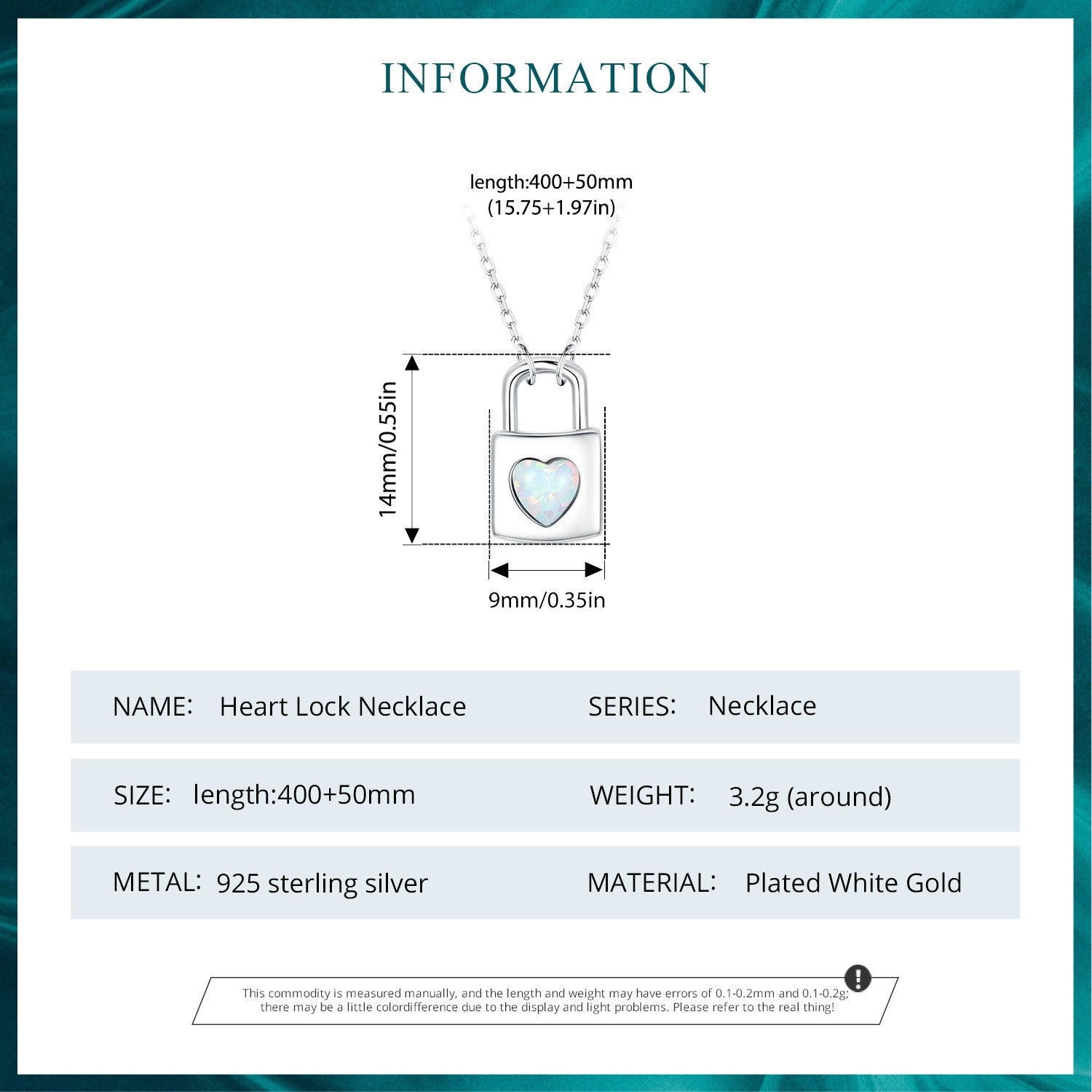 Sylvory 925 Sterling Silver Heart Lock Necklace