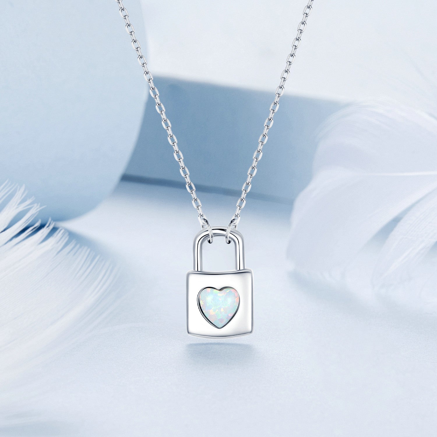 Sylvory 925 Sterling Silver Heart Lock Necklace