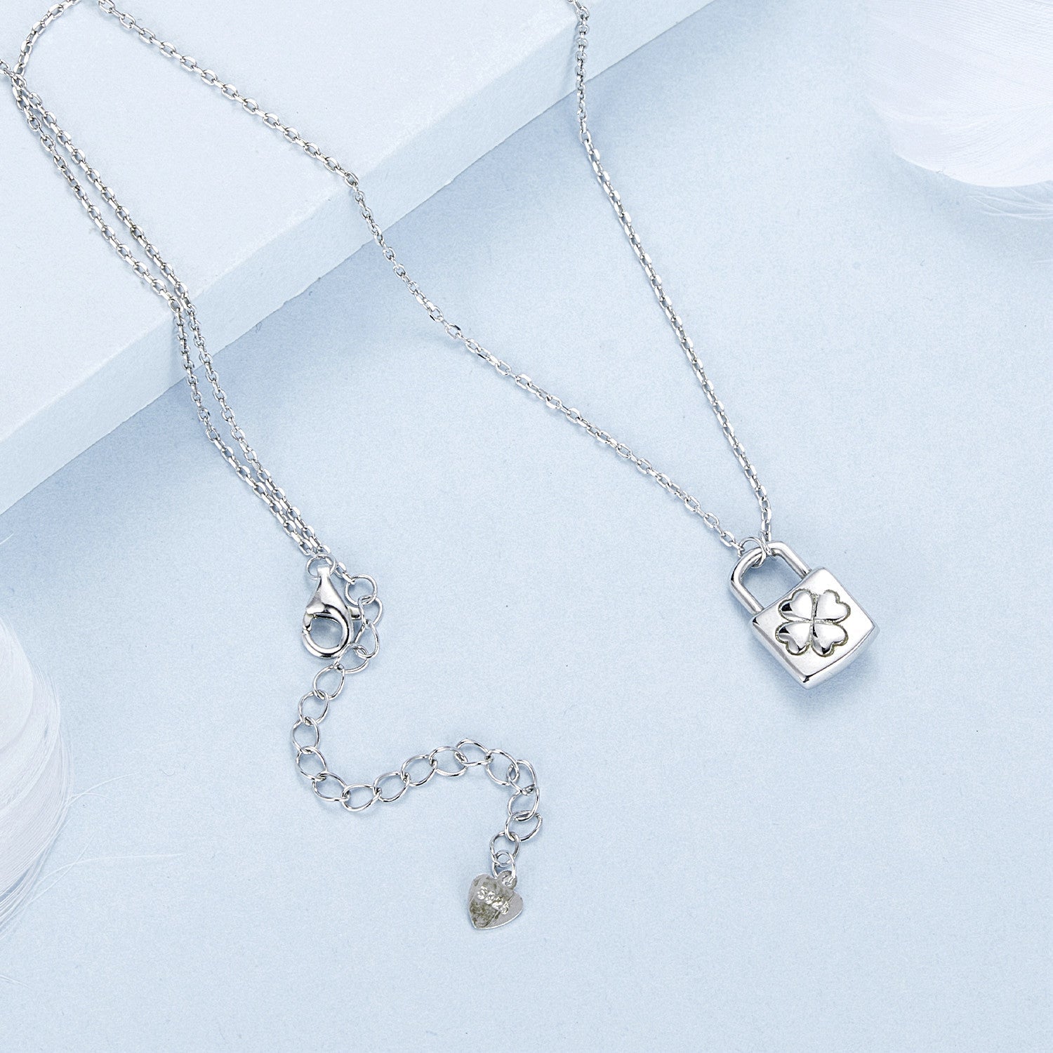 Sylvory 925 Sterling Silver Heart Lock Necklace