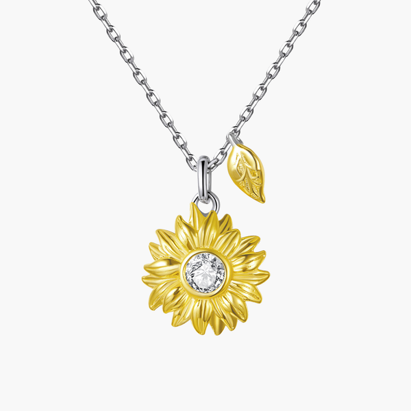 Silver Golden Blooms Necklace in 925 Sterling Silver by Sylvory