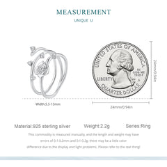 Silver Twisted Rose Vine Ring