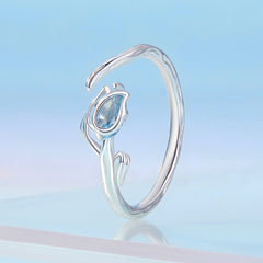 Sylvory 925 Sterling Silver Tulip Bloom Ring