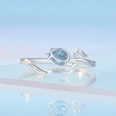 Sylvory 925 Sterling Silver Tulip Bloom Ring