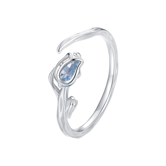 Sylvory 925 Sterling Silver Tulip Bloom Ring