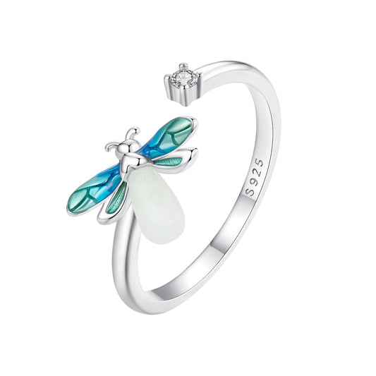 Sylvory 925 Sterling Silver Firefly Glow Ring