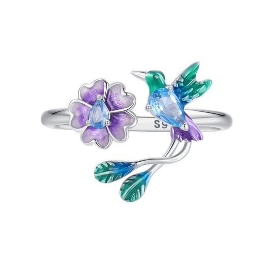 Sylvory 925 Sterling Silver Songbird Blossom Ring