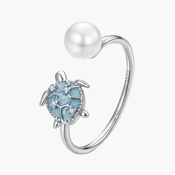 Silver Turtle of Fortune Ring in 925 Sterling Silver by Sylvory